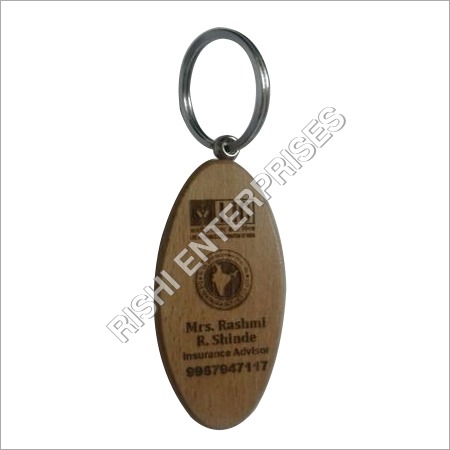 Ovel Design Wooden Keychain