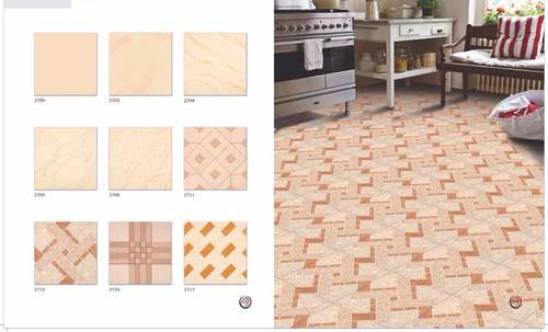 Cream And Brown Non Digital Floor Tiles
