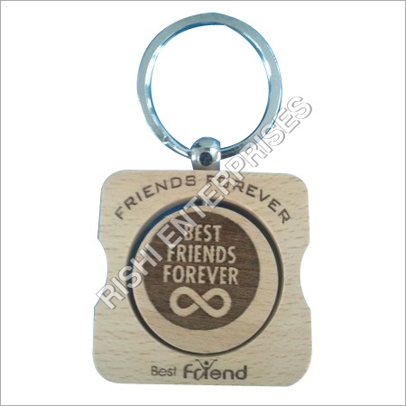 Revolving Design Wooden Keychain