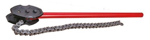 Chain Pipe Wrenches - Galvanized Steel, Red and Black | Rigid Design, Firm Grip, Enhanced Durability, Excellent Finish