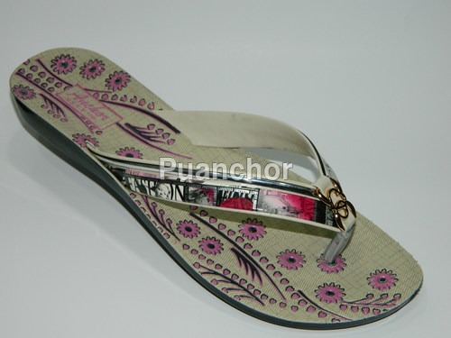 Designer Women Slipper - PU Material, Variable Size, Beige | Elegant Design, Slip-On, Sweat & Slip Resistance