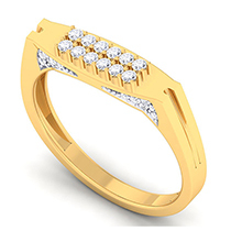 18K Yellow Gold Ring with Diamonds