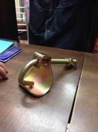 Ladder Clamps - Iron Material, Rectangular Shape, Golden Color | G Clamp Design With Yellow Electroplated Finish For Durability