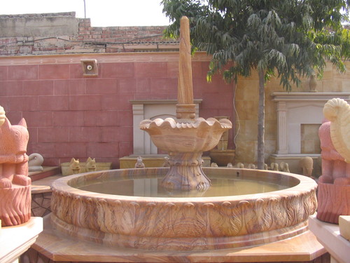 Fountain - Sandstone, Customizable Dimensions | Elegant Design, Durable Material, Water Feature, Ambient Lighting, Easy Installation