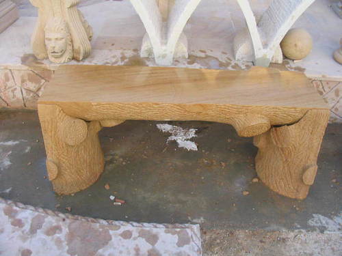 Garden Furniture - Stone, Rectangular, Beige | Durable, Weather-Resistant, Easy Maintenance, Comfortable Seating, Rustic Style