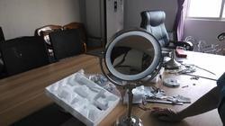 LED Mirror - Carbon Steel, Round Shape, Grey Finish | Galvanized Surface Treatment for Enhanced Durability and Versatile Application