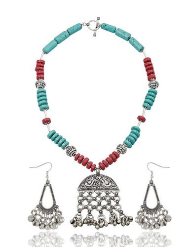 German Silver Ethnic Jewellery Drop Earrings