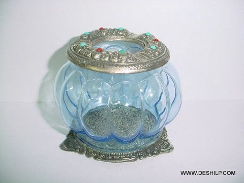 Blue Glass Ashtray