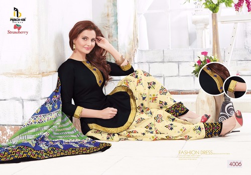 Cotton Dress Materials - Printed Black, 44 Inches Wide, 150 GSM | Breathable, Durable, Easy to Sew, Elegant Look, Soft Texture, Versatile Style