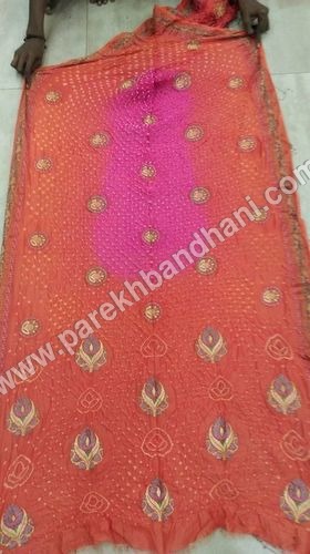 Gadwal Cotton Bandhani Saree