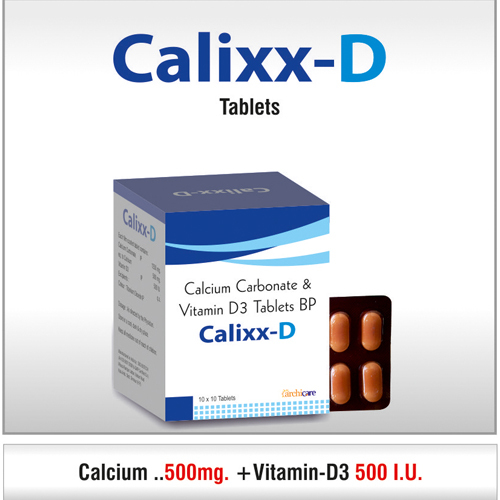 Calcium 500mg. + Vitamin-D3 500 I.U.