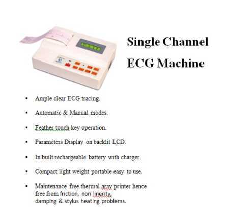 Single channel ECG Machine