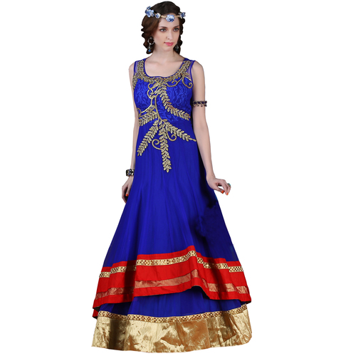 Occeanus Blue Net Designer Gown