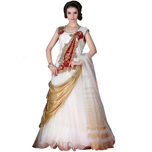 Occeanus White Net Designer Gown