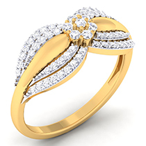 18K Yellow Gold Ring with Diamonds