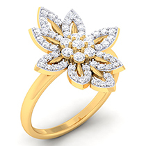 18K Yellow Gold Ring with Diamonds