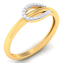 18K Yellow Gold Ring with Diamonds