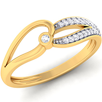 18K Yellow Gold Ring with Diamonds