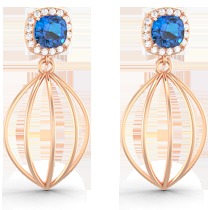 18K Rose Gold Earring with Diamond & London Blue Topaz