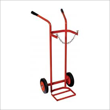 Cylinder Trolleys - Steel, Powder-Coated, Single Capacity | Corrosion Resistant, Easy Movement, Loop Handle, Solid Wheels