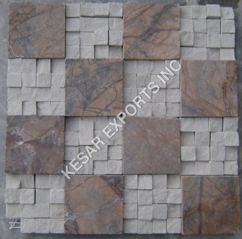 Stone Mosaic Tiles - Natural Stone, 12x12 Inches, Beige | Cost Effective, Durable, Easy Installation, Elegant, Unique Design, Versatile, Matt Finish