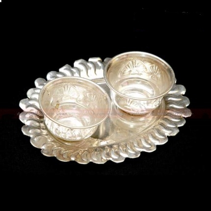 German Silver Kum Kum Holder