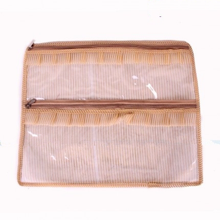 Saree Bag - Gold Satin Stripes & Frill