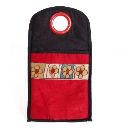 Silk and Kalamkari Mobile Charger Pouch
