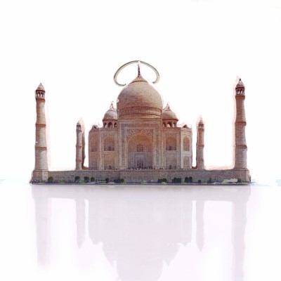 Wooden Taj Mahal - Wood, 2x3 Inch, Beige | Hand Painted, Intricate Detail, Small Size Gift