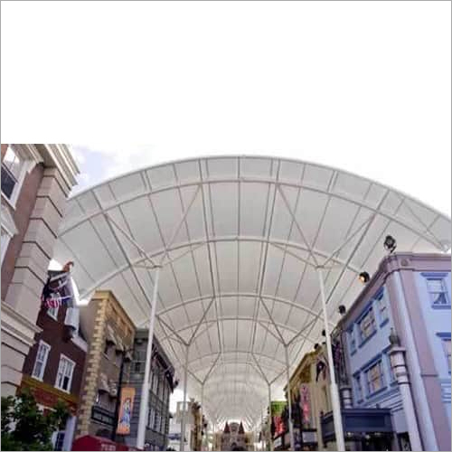 Silver Tensile Membrane Roofing Structure