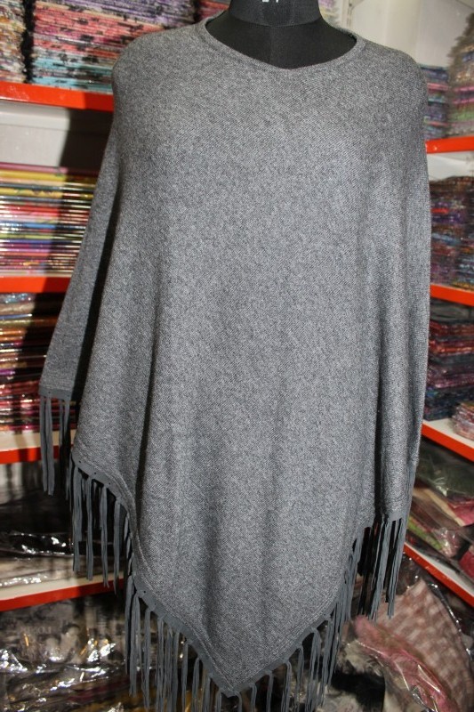 Leather Tussle Poncho