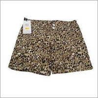 Brown Printed Ladies Shorts
