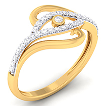 18K Yellow Gold Ring with Diamonds
