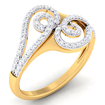 18K Yellow Gold Ring with Diamonds