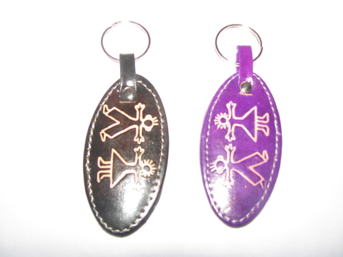 Embossed Leather Key Ring