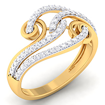 18K Yellow Gold Ring with Diamonds