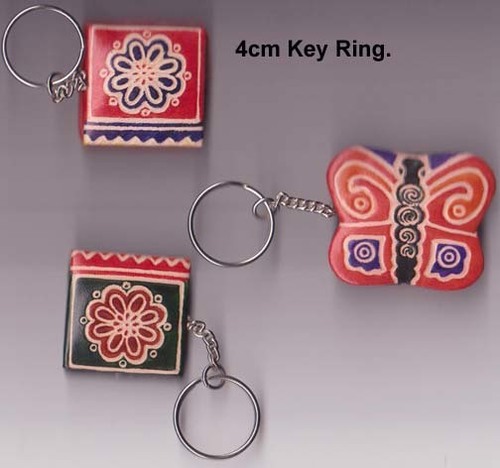Printed Leather Key Ring