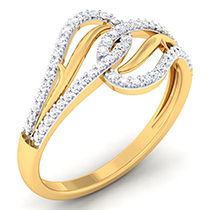 18K Yellow Gold Ring with Diamonds