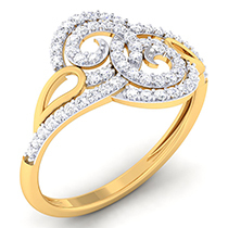 18K Yellow Gold Ring with Diamonds
