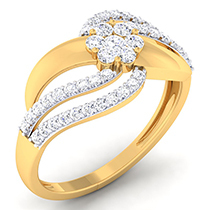 18K Yellow Gold Ring with Diamonds