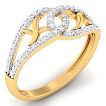 18K Yellow Gold Ring with Diamonds
