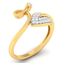 18K Yellow Gold Ring with Diamonds