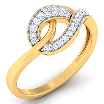 18K Yellow Gold Ring with Diamonds