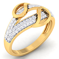 18K Yellow Gold Ring with Diamonds