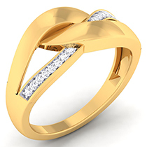 18K Yellow Gold Ring with Diamonds