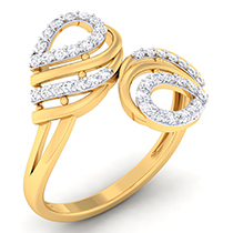 18K Yellow Gold Ring with Diamonds