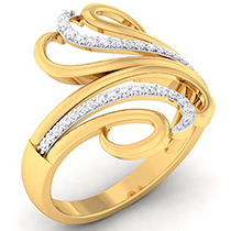 18K Yellow Gold Ring with Diamonds