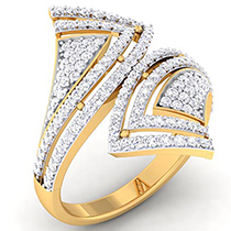 18K Yellow Gold Ring with Diamonds