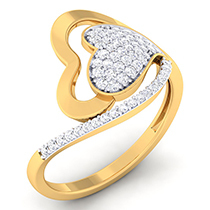 18K Yellow Gold Ring with Diamonds
