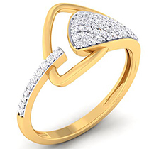 18K Yellow Gold Ring with Diamonds